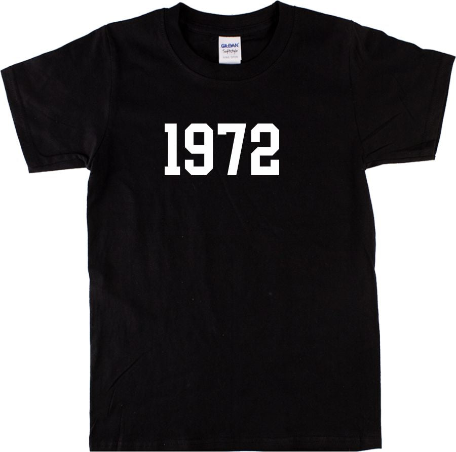 1972 College Style T-Shirt - Retro 70s College Style, Tour Date, Various Colours