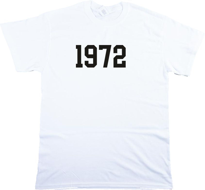 1972 College Style T-Shirt - Retro 70s College Style, Tour Date, Various Colours