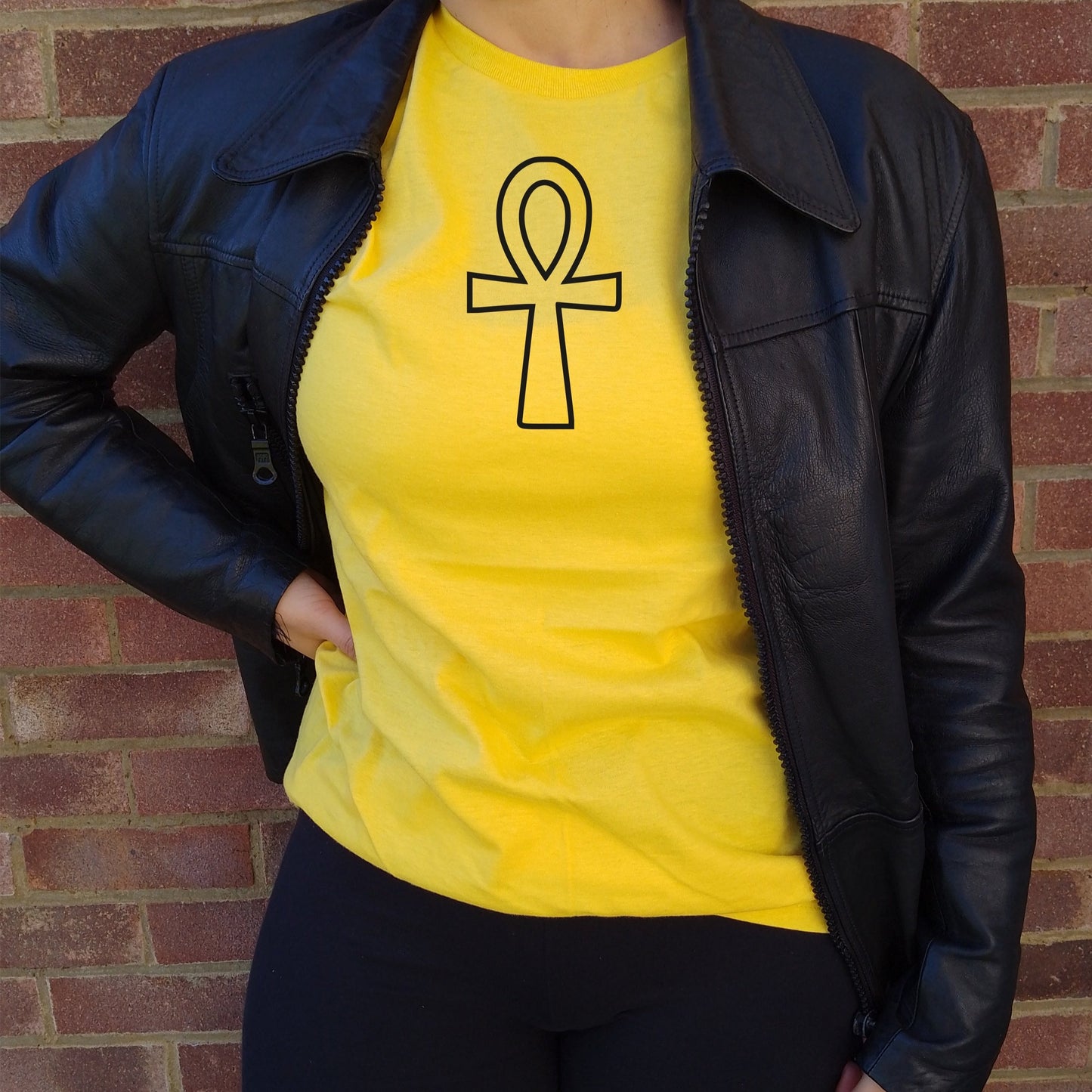 Ankh Outline Cross T-Shirt - Ancient Egyptian Symbol, Various Colours