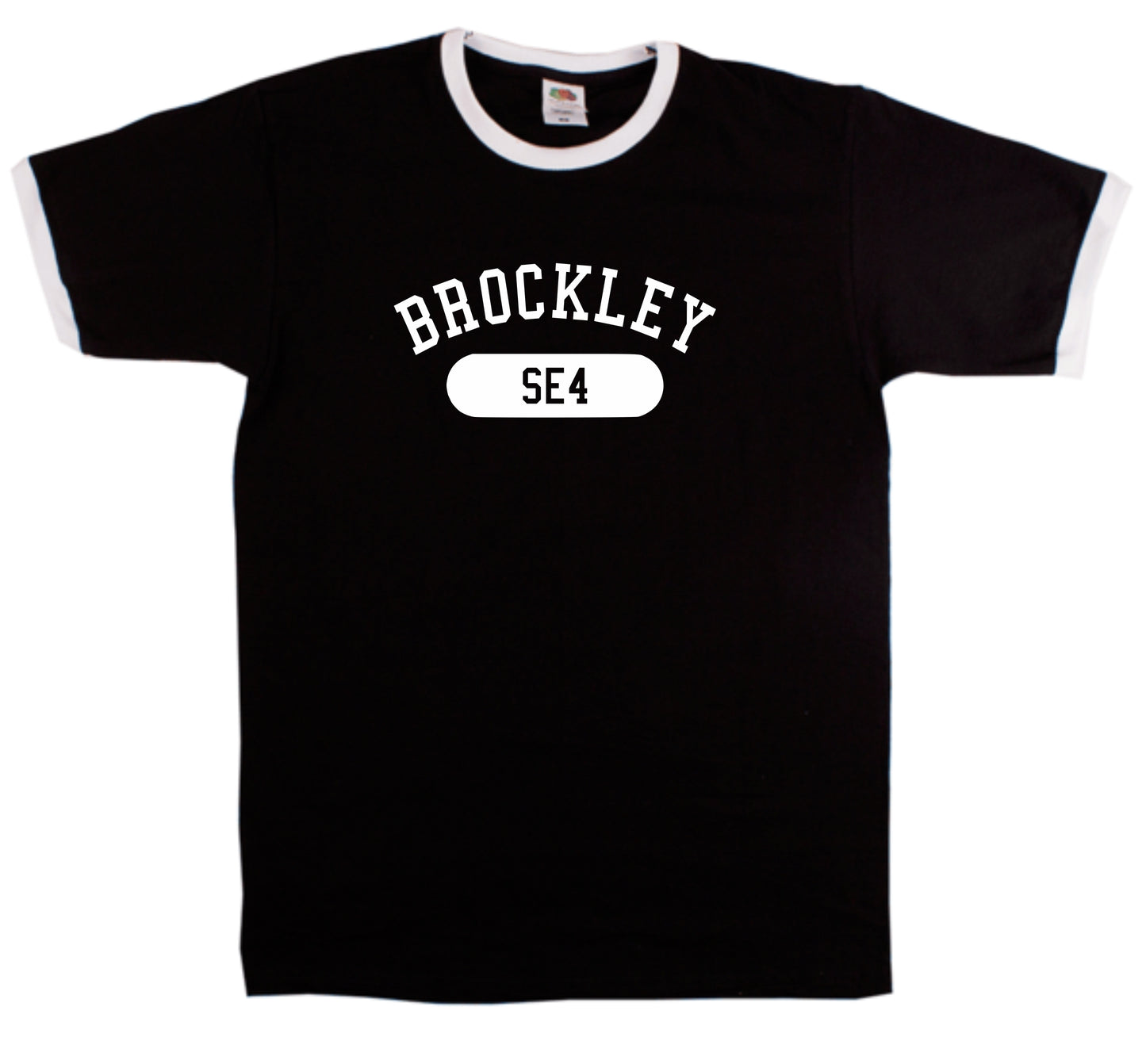 Brockley SE4 Ringer T-Shirt - South London Souvenir, Custom Print Available, Ivy League Style, Various Colours