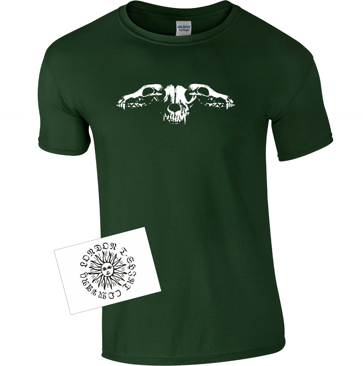 Cerberus T-Shirt - Three Headed Dog Skull, Hell Guardian, Cabinet of Curiosities, Gothic, Various Colours