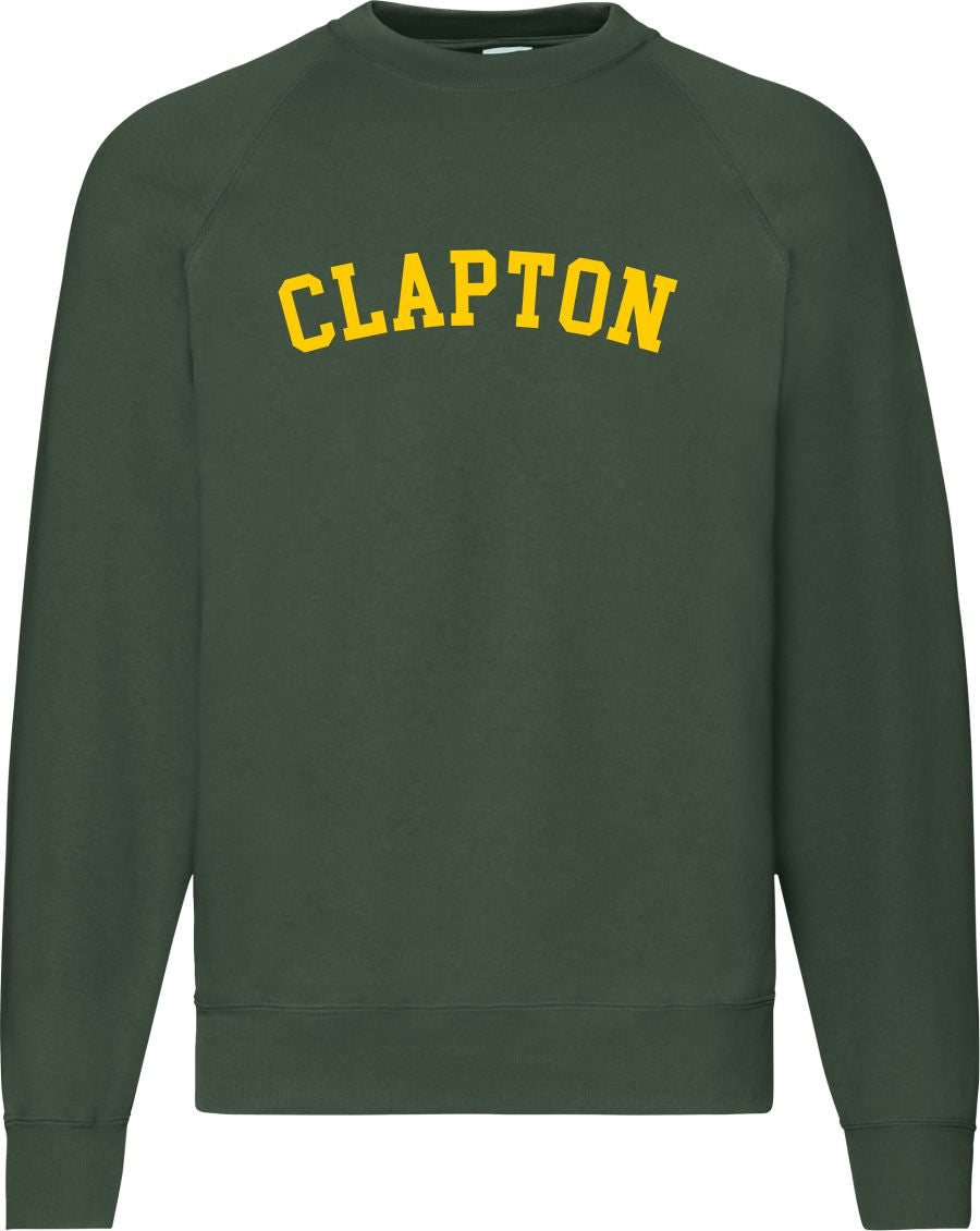 Clapton Sweatshirt - Hackney, London Souvenir, Retro Ivy League, Custom Print Add Your Area Name, Various Colours