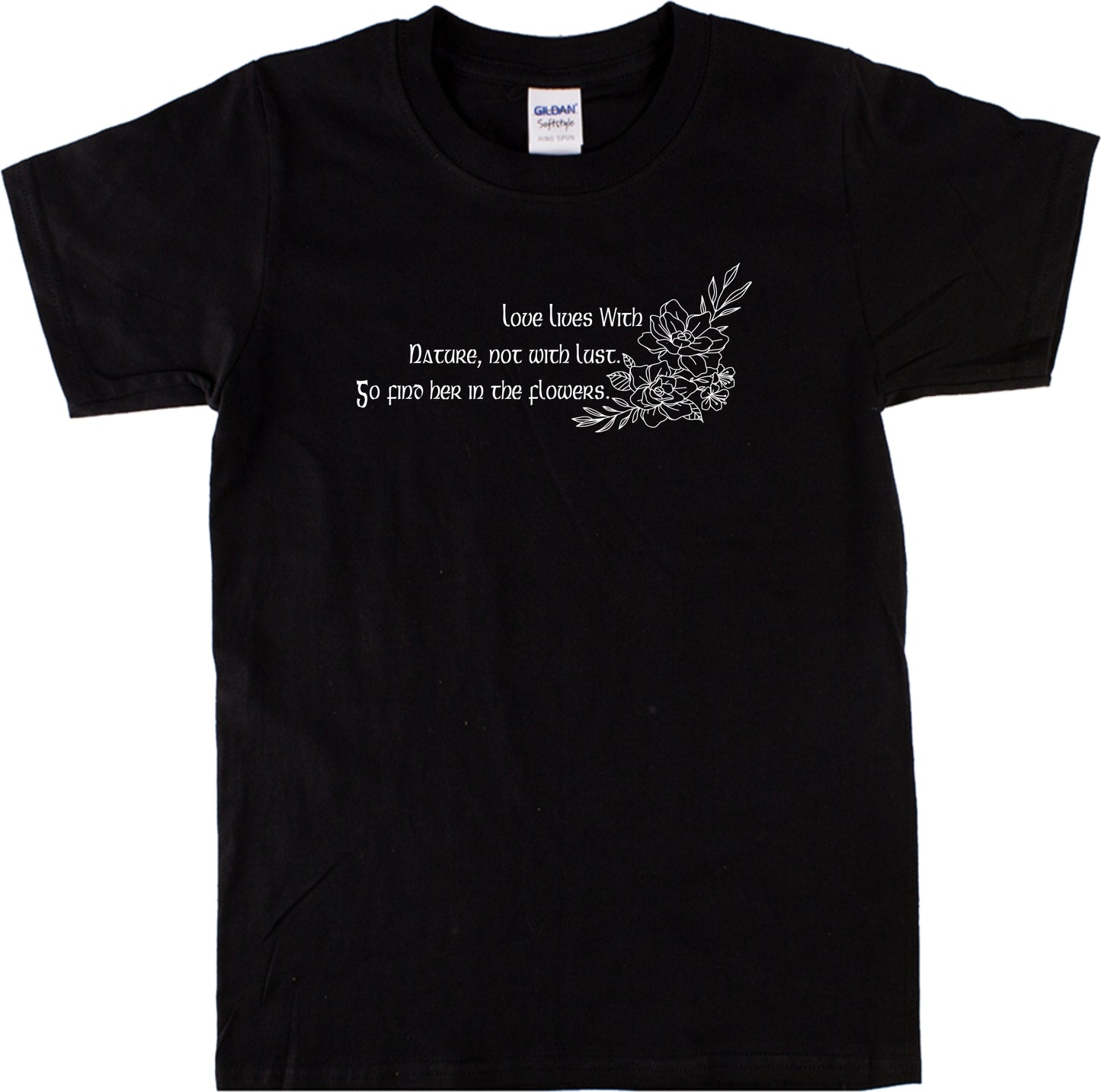 John Clare Poet T-Shirt -'Love lives with nature, not with lust. Go find her in the flowers', Various Colours