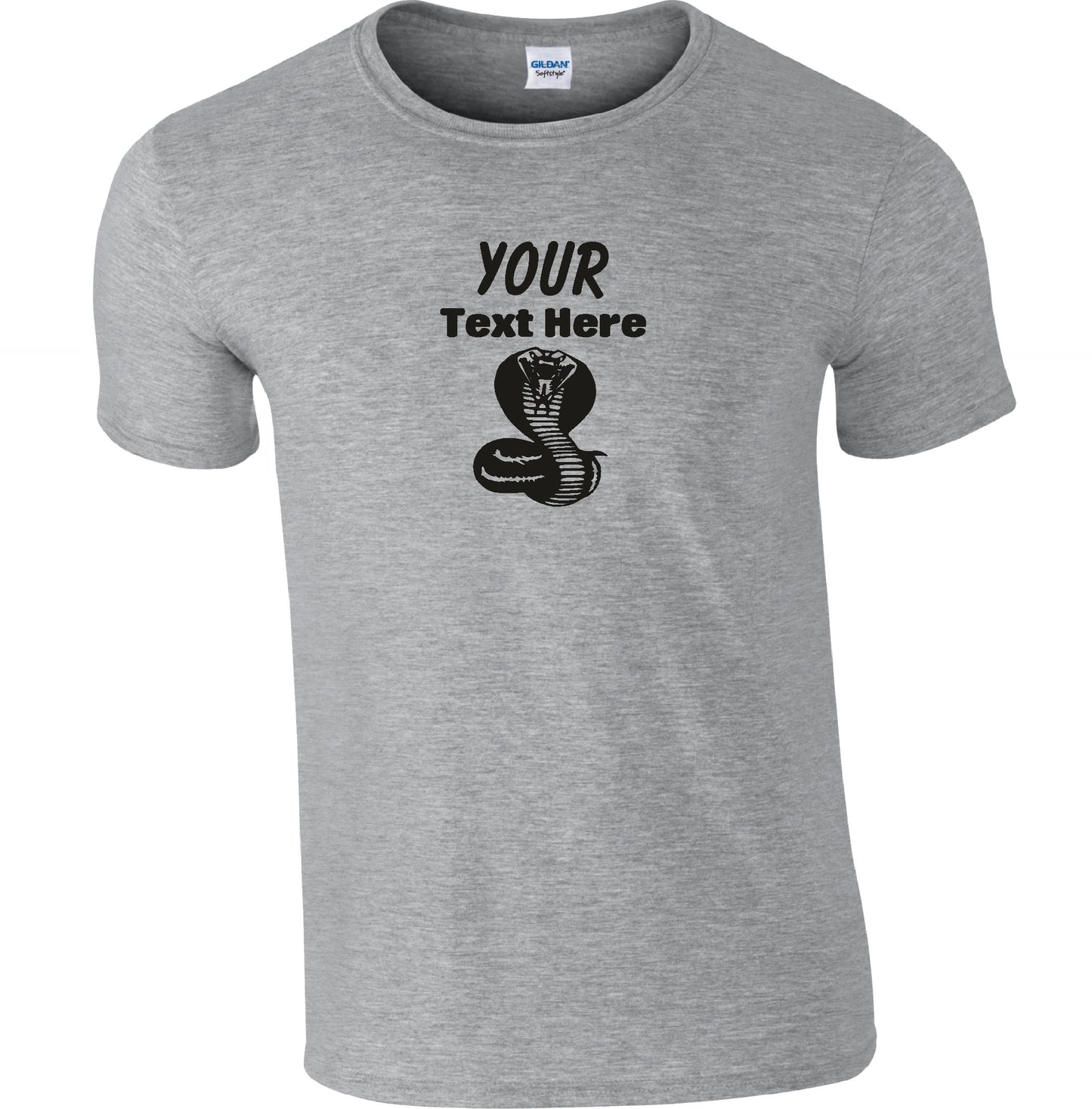Personalised Custom Cobra T-Shirt - Add Your Own Text, Various Colours