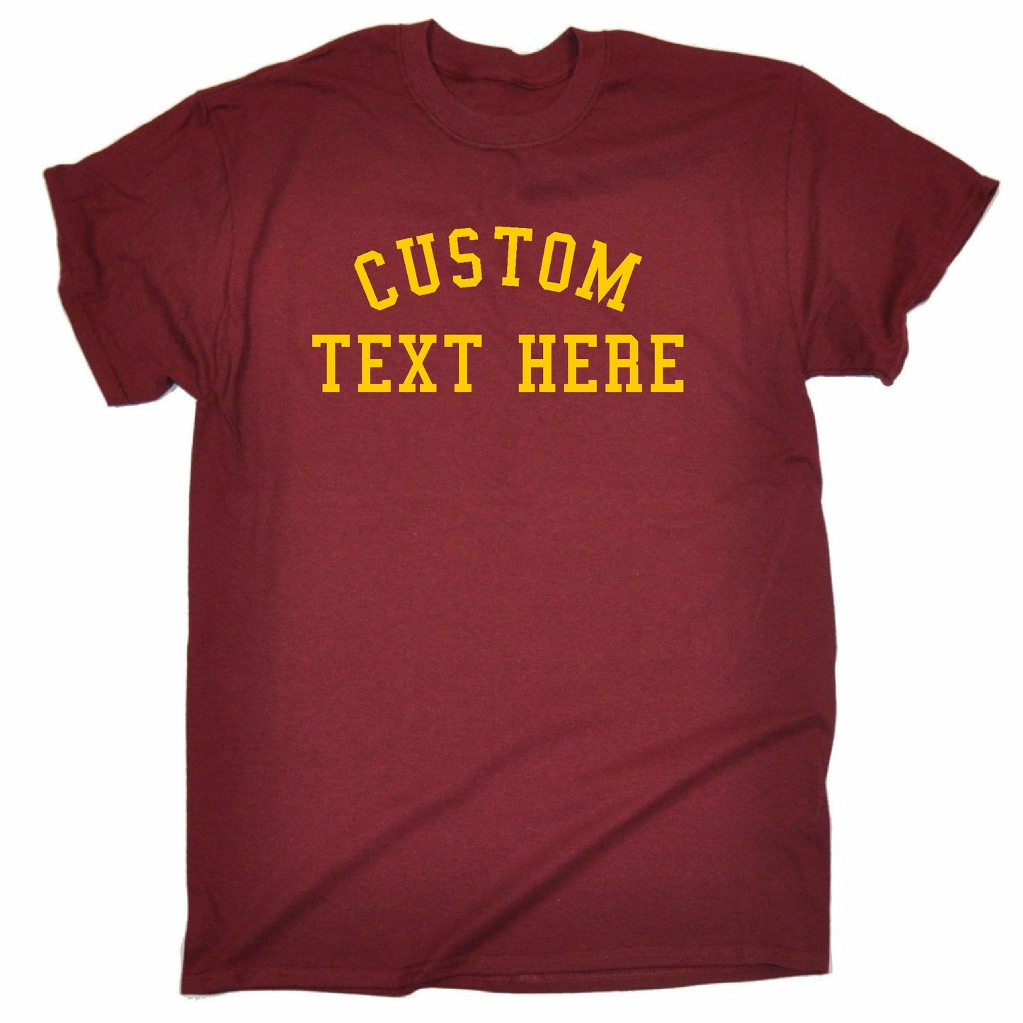 Custom Printed College Style T-Shirt - Personalised, Retro, S-XXL, Various Colours