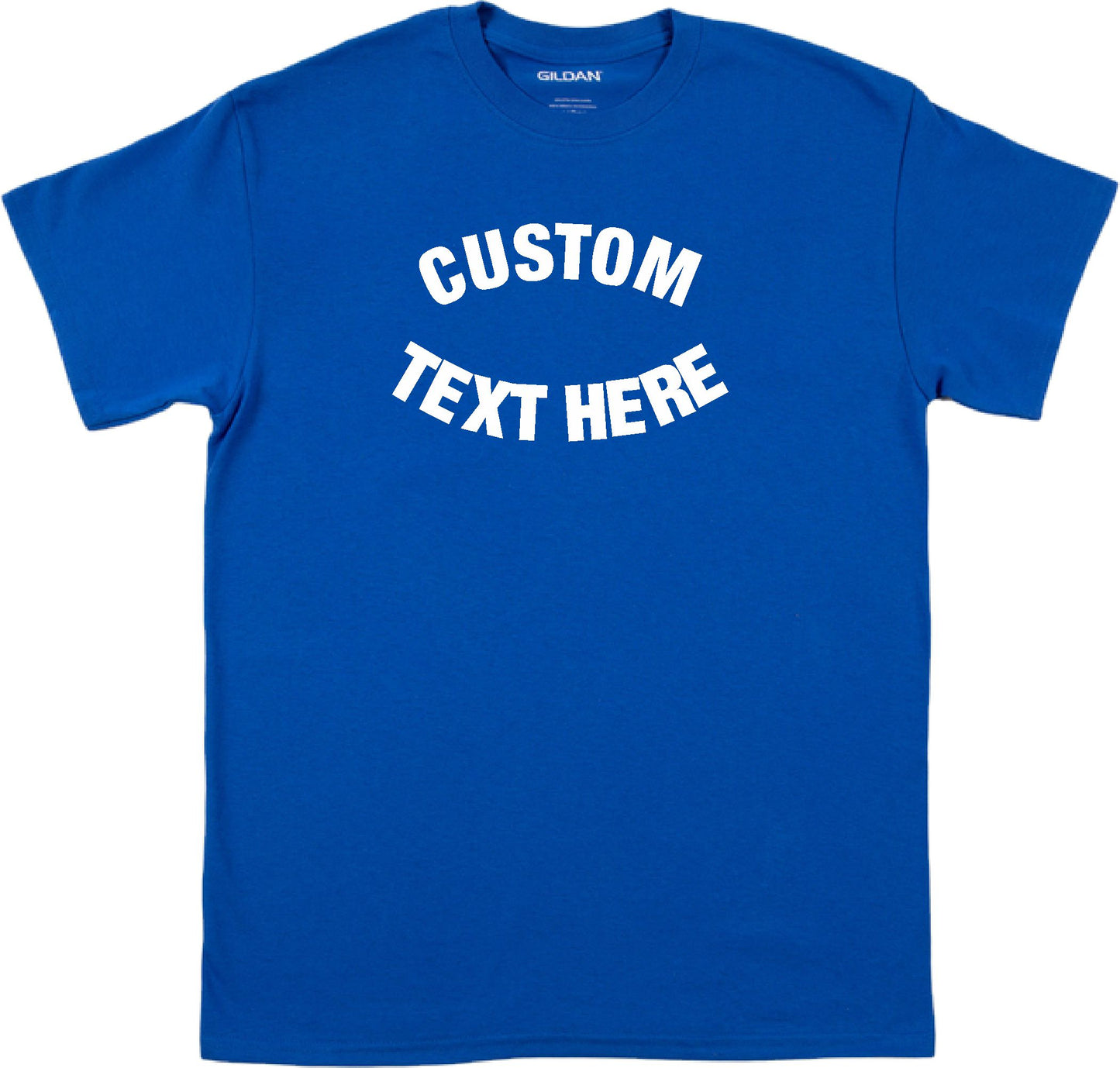 Custom Printed Curved Text T-Shirt - Personalised, Retro College Style, Various Colours