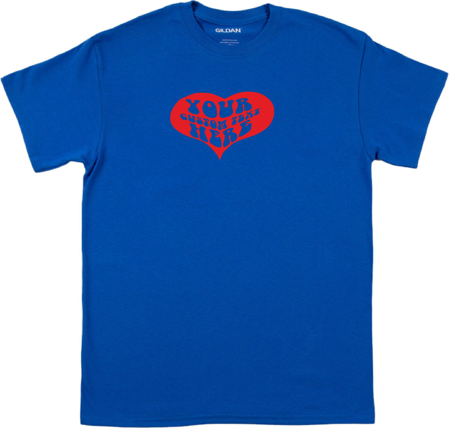 Personalised Custom Printed Heart T-Shirt - Hippie, Retro, Various Colours S-XXL