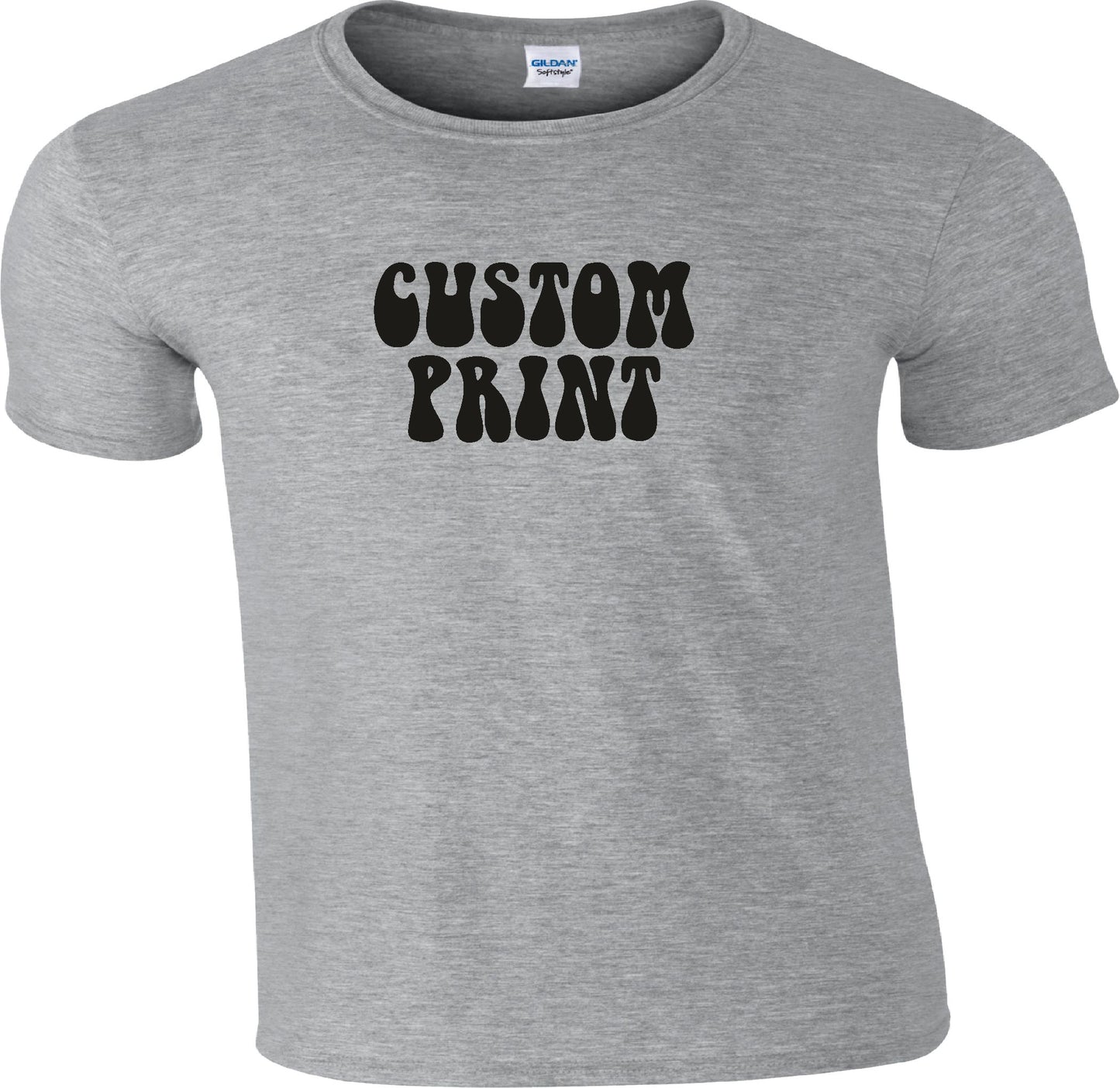 Personalised Custom Printed T-Shirt - Retro Hippy Trippy Font, 60s, 70s, Various Colours