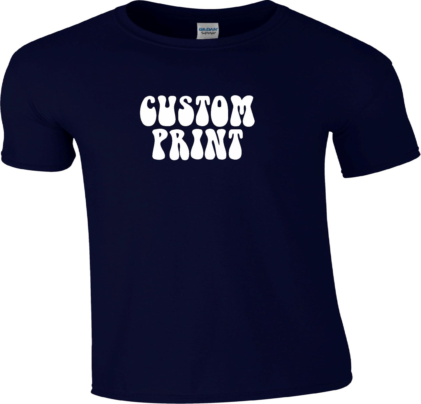 Personalised Custom Printed T-Shirt - Retro Hippy Trippy Font, 60s, 70s, Various Colours