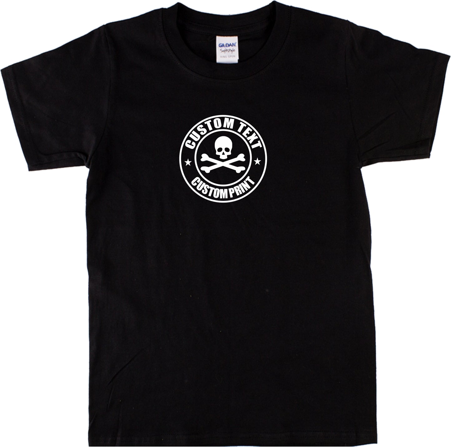 Custom Print Skull Logo T-Shirt - Rocker, Rockabilly, Punk, Various Colours