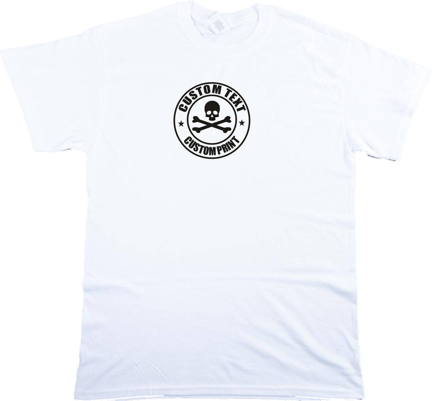 Custom Print Skull Logo T-Shirt - Rocker, Rockabilly, Punk, Various Colours