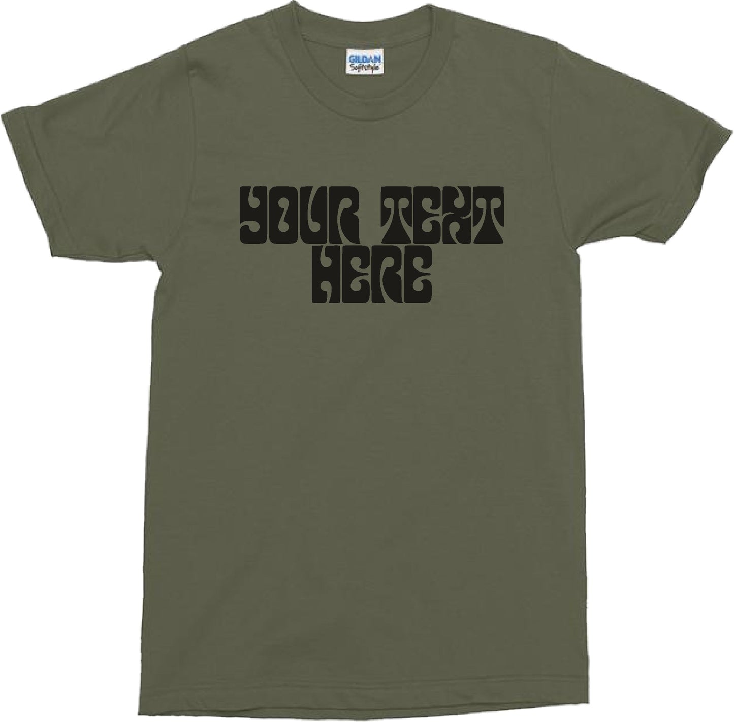 Personalised Custom Printed T-Shirt - Retro Psychedelic Font, 60s, 70s, Various Colours