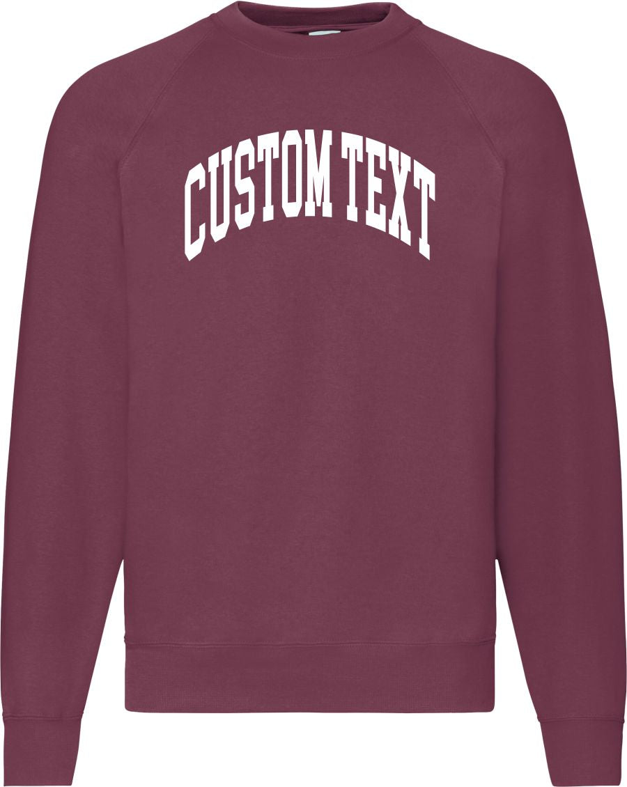 Custom Print Sweatshirt - Retro Ivy League, Varsity College Style Sweater, Add Your Area Name, Various Colours