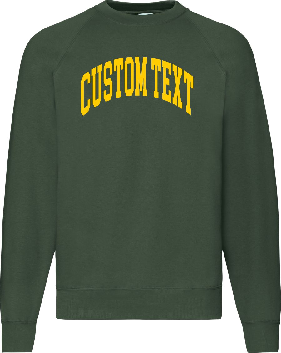 Custom Print Sweatshirt - Retro Ivy League, Varsity College Style Sweater, Add Your Area Name, Various Colours