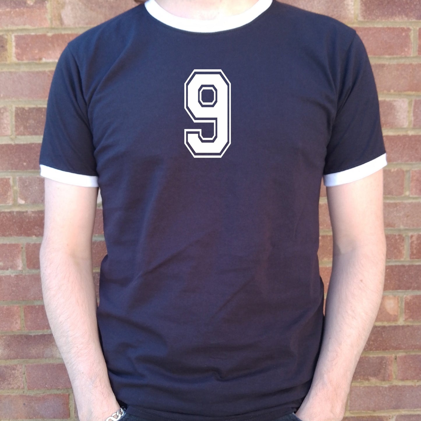 Custom Varsity Number, Ringer T-Shirt - Retro College Style, Preppy Top, Various Colours