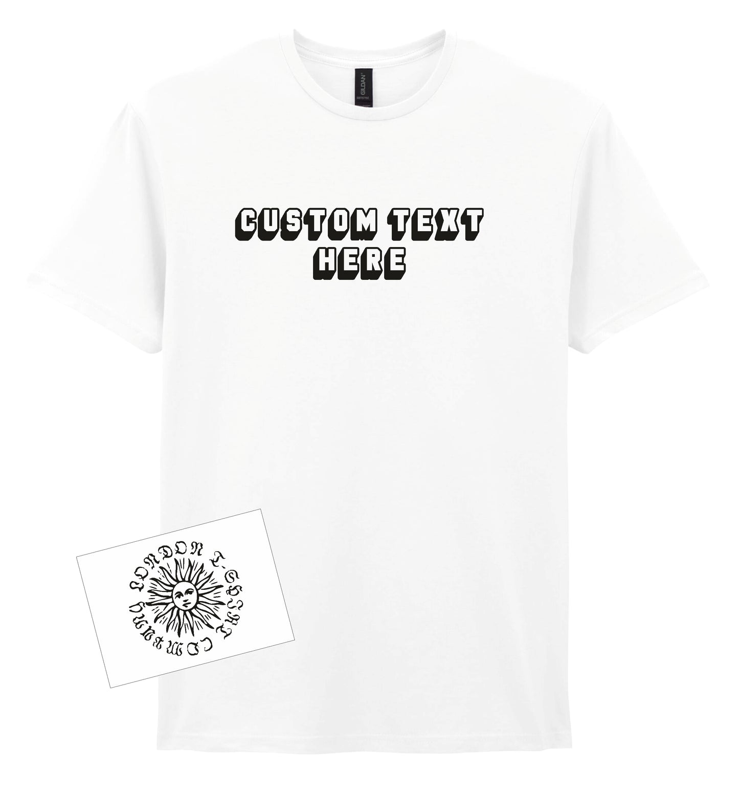 Custom Printed 3D Font T-Shirt - Retro Personalised Top, Various Colours