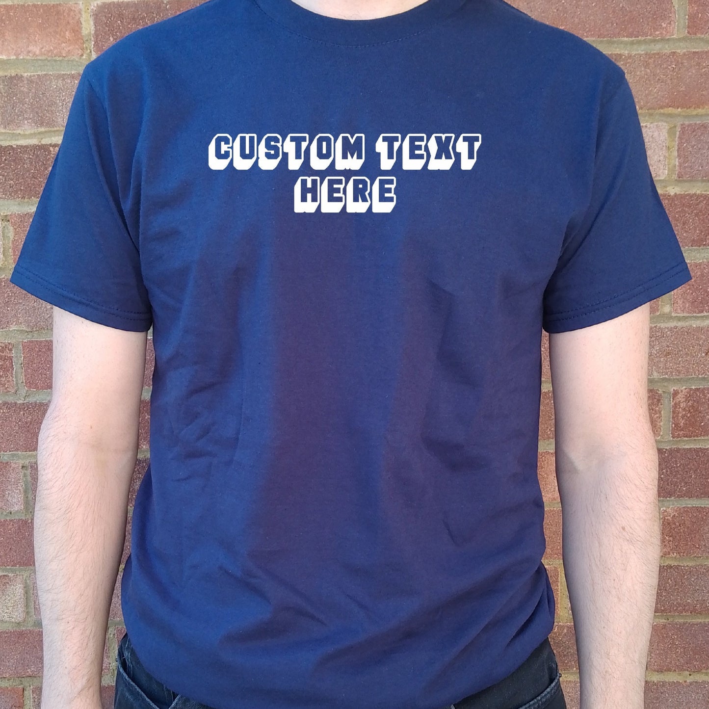 Custom Printed 3D Font T-Shirt - Retro Personalised Top, Various Colours