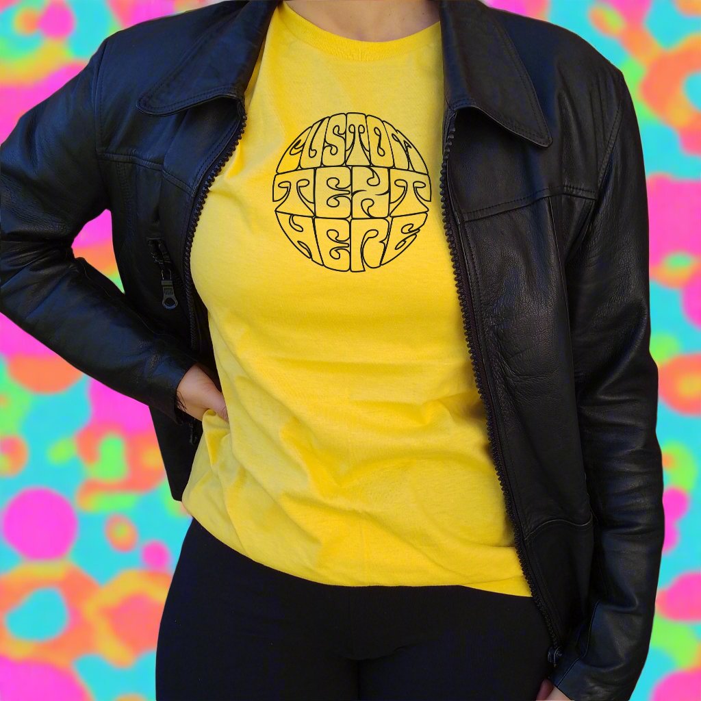 Custom Printed T-Shirt - Personalised Circle Logo Outline, Sub Culture, Various Colours