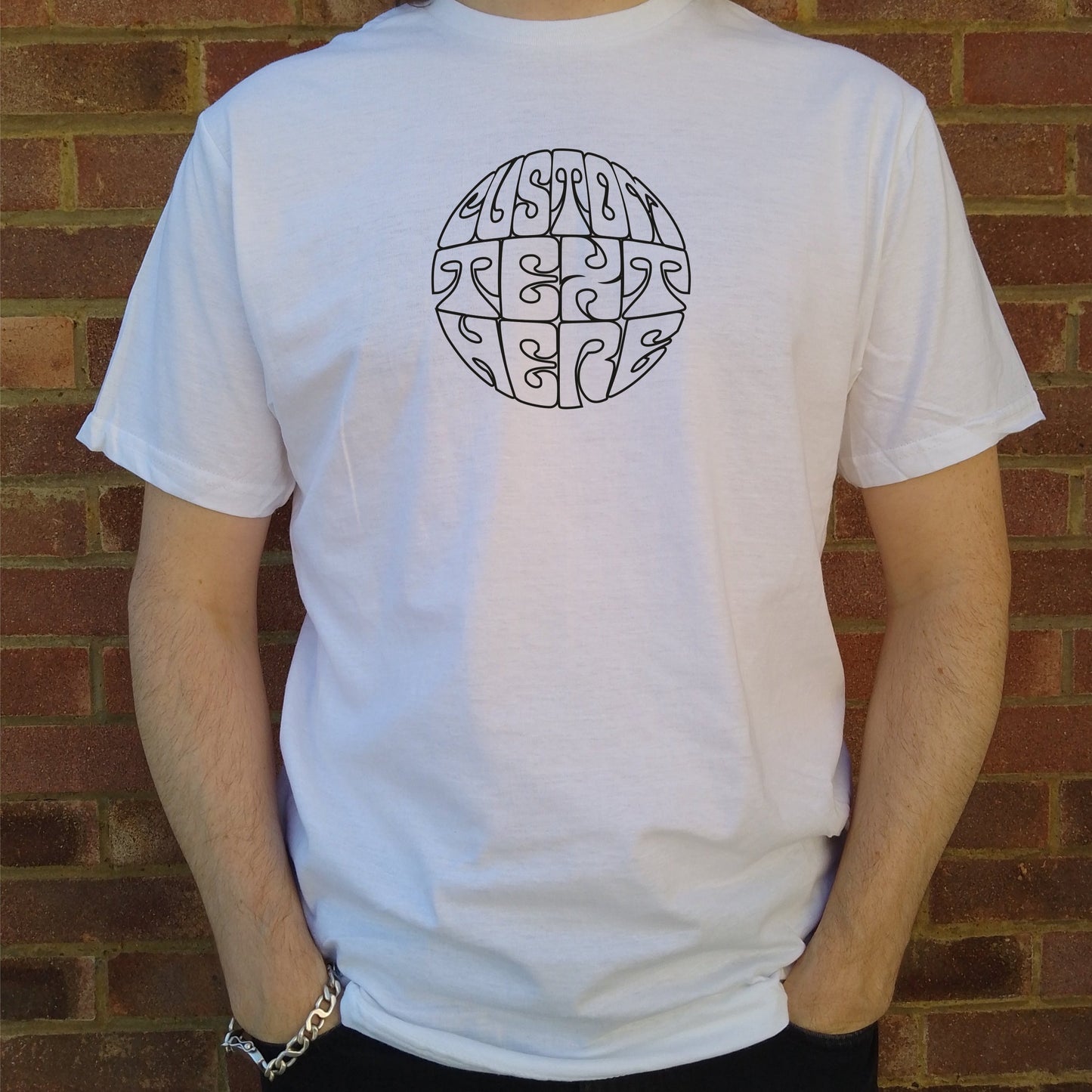 Custom Printed T-Shirt - Personalised Circle Logo Outline, Sub Culture, Various Colours