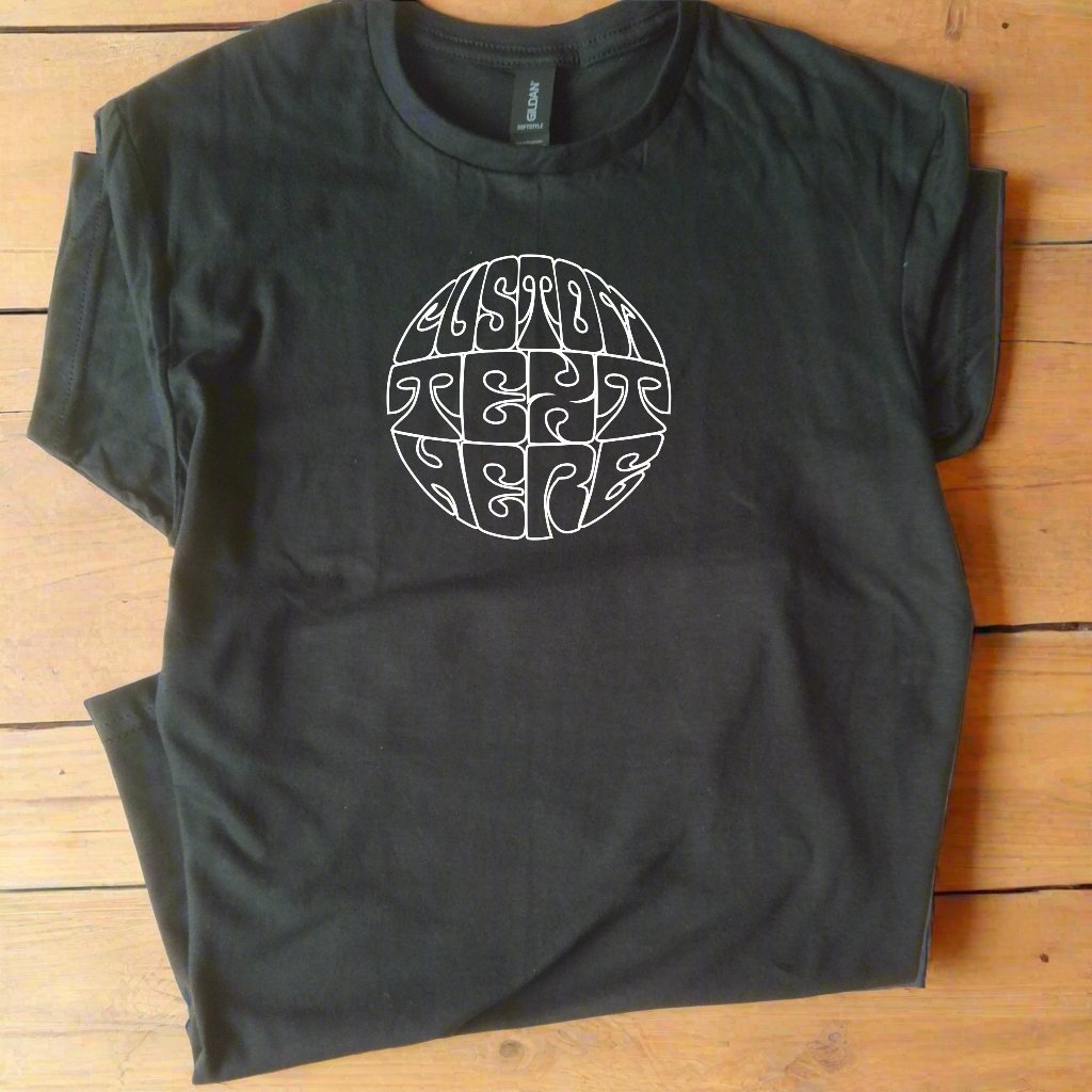 Custom Printed T-Shirt - Personalised Circle Logo Outline, Sub Culture, Various Colours