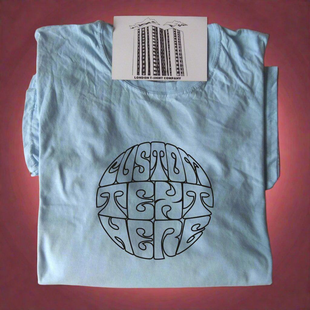 Custom Printed T-Shirt - Personalised Circle Logo Outline, Sub Culture, Various Colours
