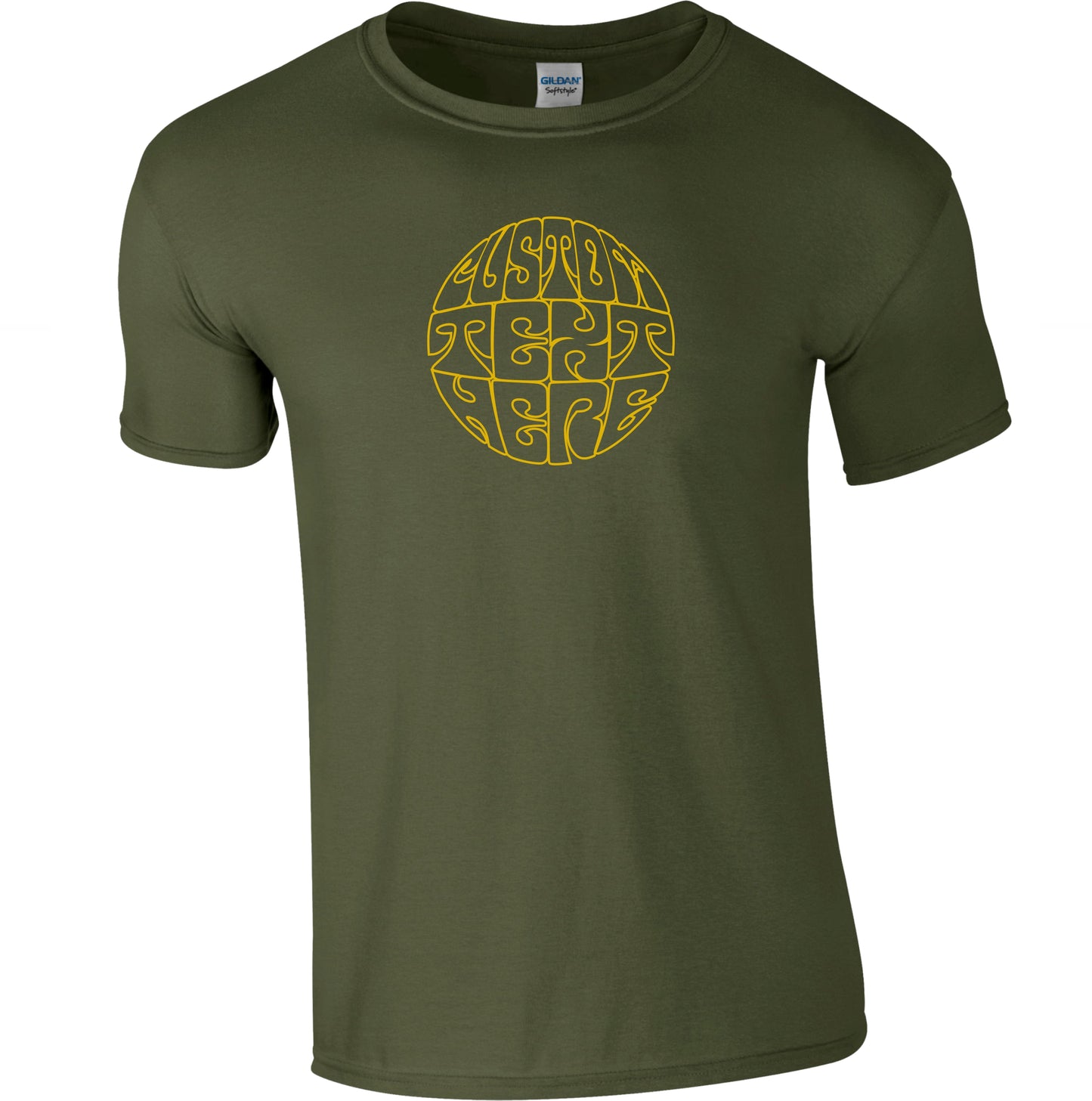 Custom Printed T-Shirt - Personalised Circle Logo Outline, Sub Culture, Various Colours