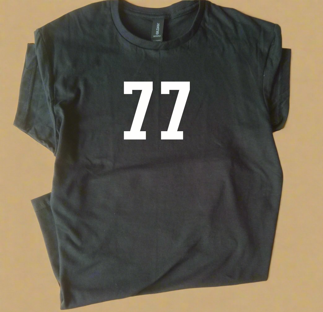 Custom Print Varsity Number T-Shirt - Personalised Ivy League, Retro College Style, Various Colours (Copy)