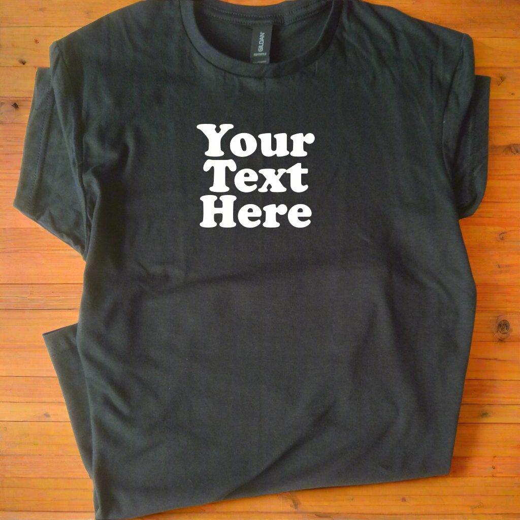 Custom Printed T-Shirt - Retro 70s Style, Personalised, Various Colours