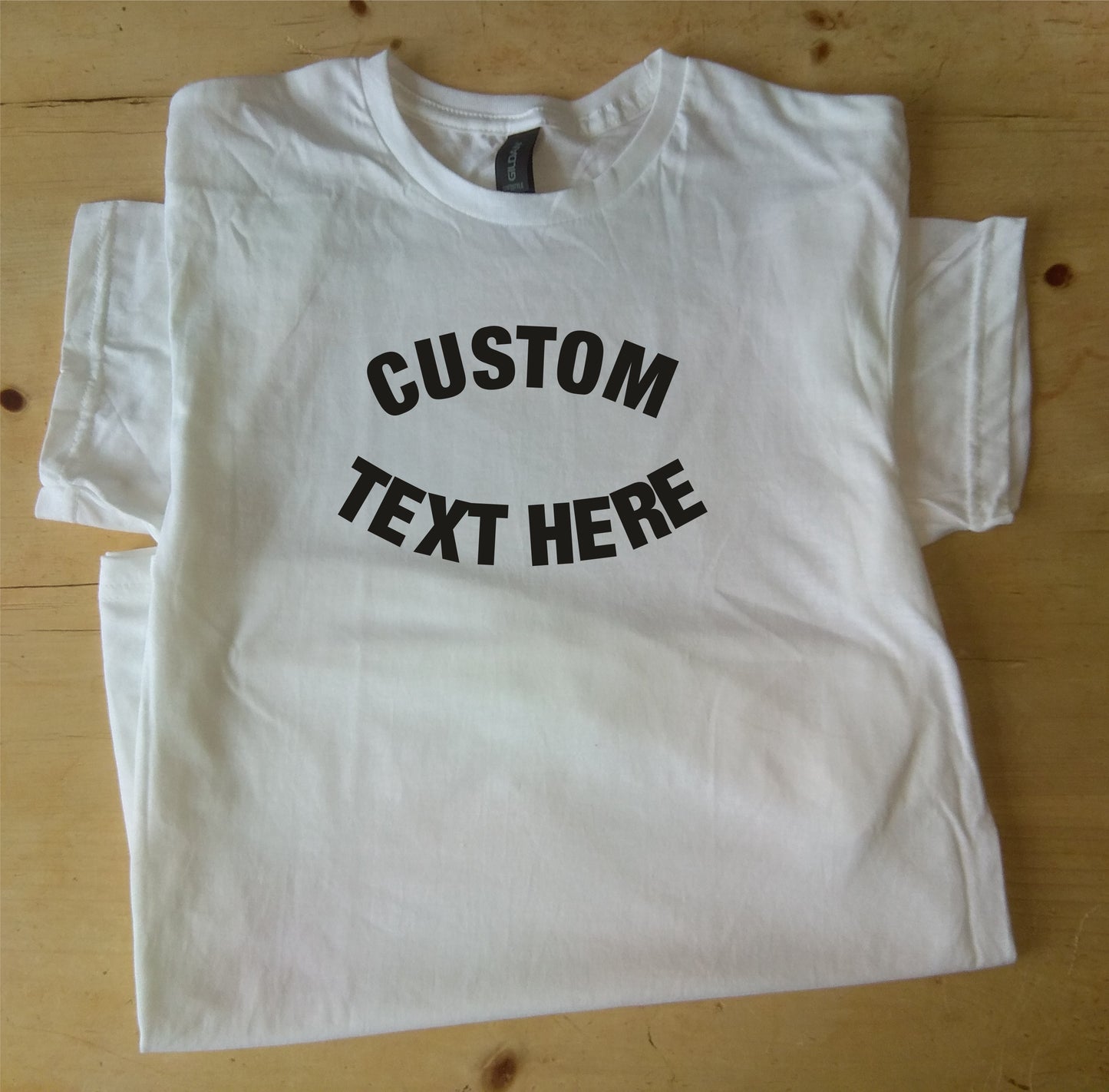 Custom Printed T-Shirt - Personalised Retro College Style Curved Font, Various Colours