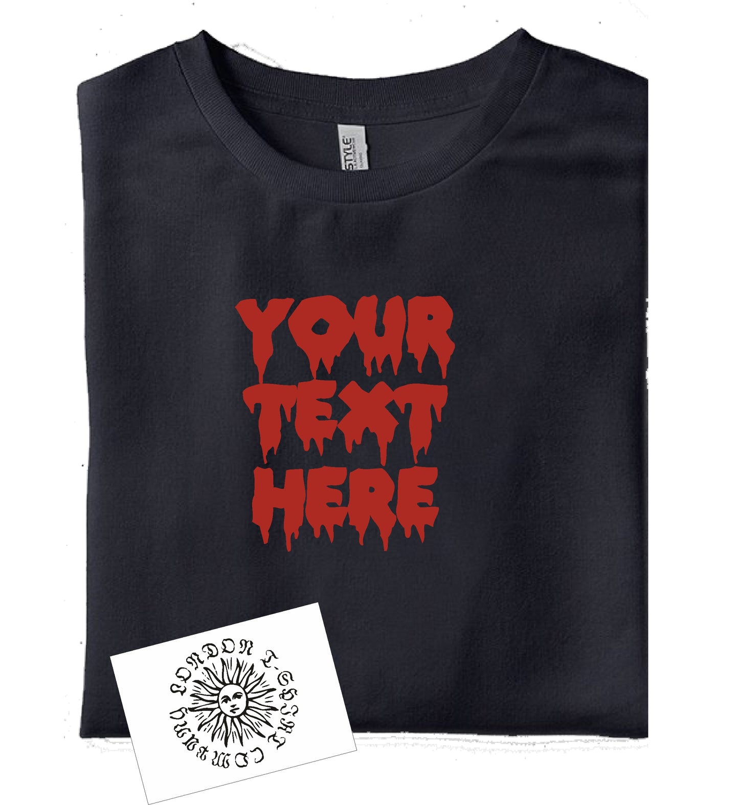 Personalised Custom Printed Dripping Font T-Shirt - Retro Horror Film, Halloween, Various Colours