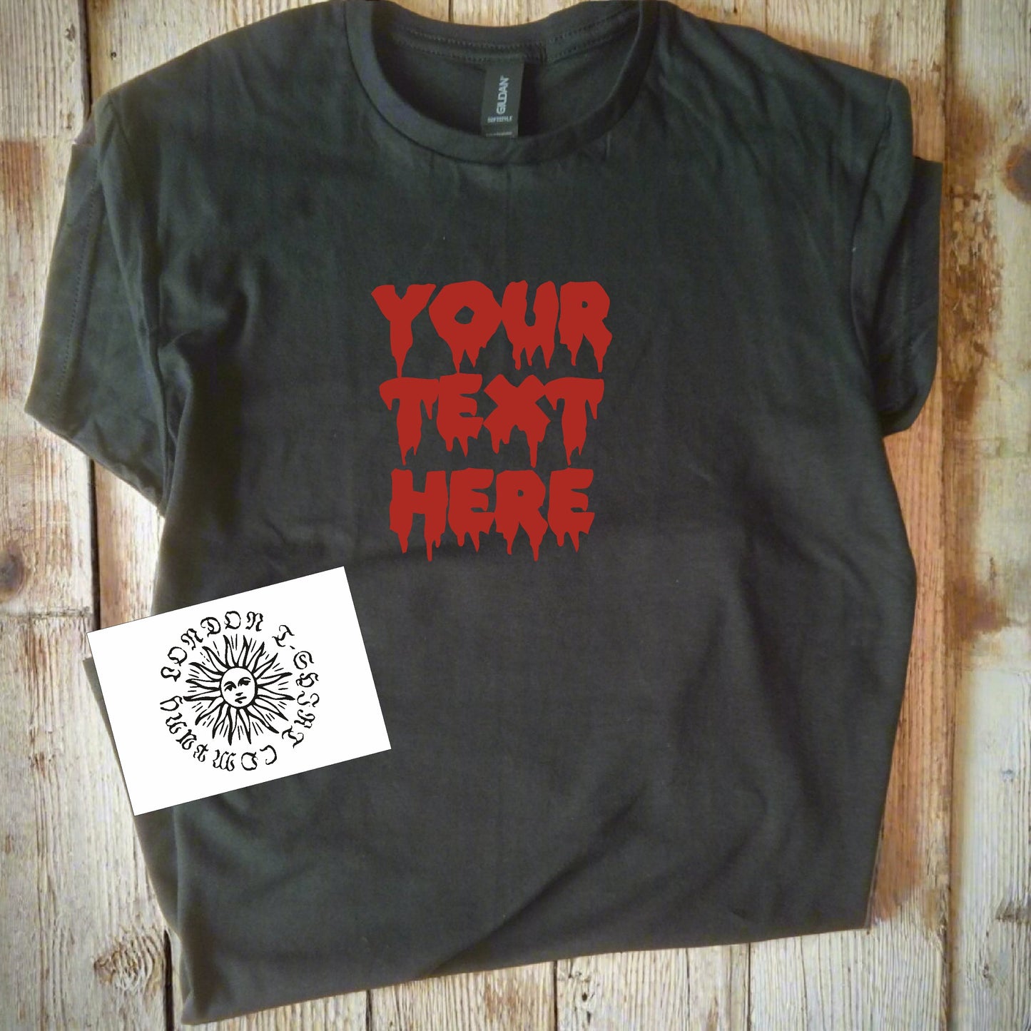 Personalised Custom Printed Dripping Font T-Shirt - Retro Horror Film, Halloween, Various Colours