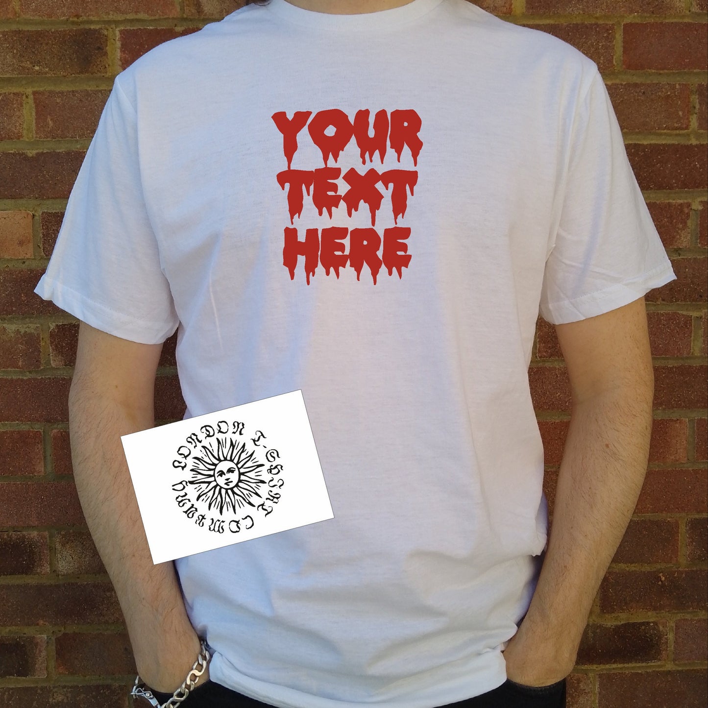 Personalised Custom Printed Dripping Font T-Shirt - Retro Horror Film, Halloween, Various Colours