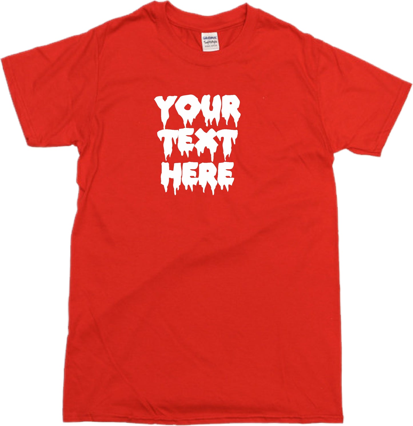 Personalised Custom Printed Dripping Font T-Shirt - Retro Horror Film, Halloween, Various Colours