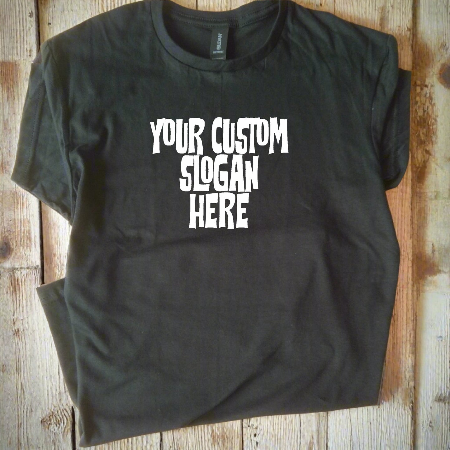Custom Printed T-Shirt - Personalised Counter Culture Font, Various Colours