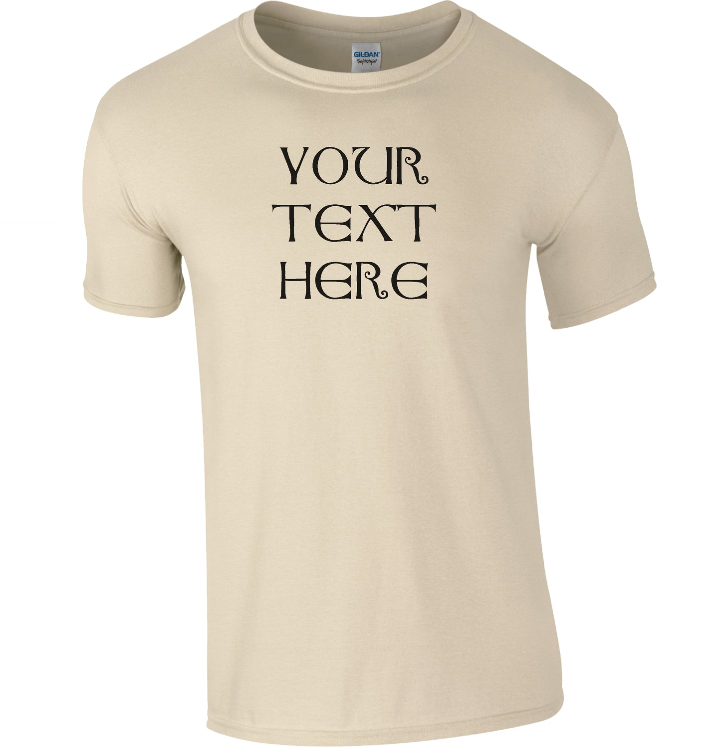 Custom Printed T-Shirt - Personalised Folklore Anglo Saxon Font, Various Colours