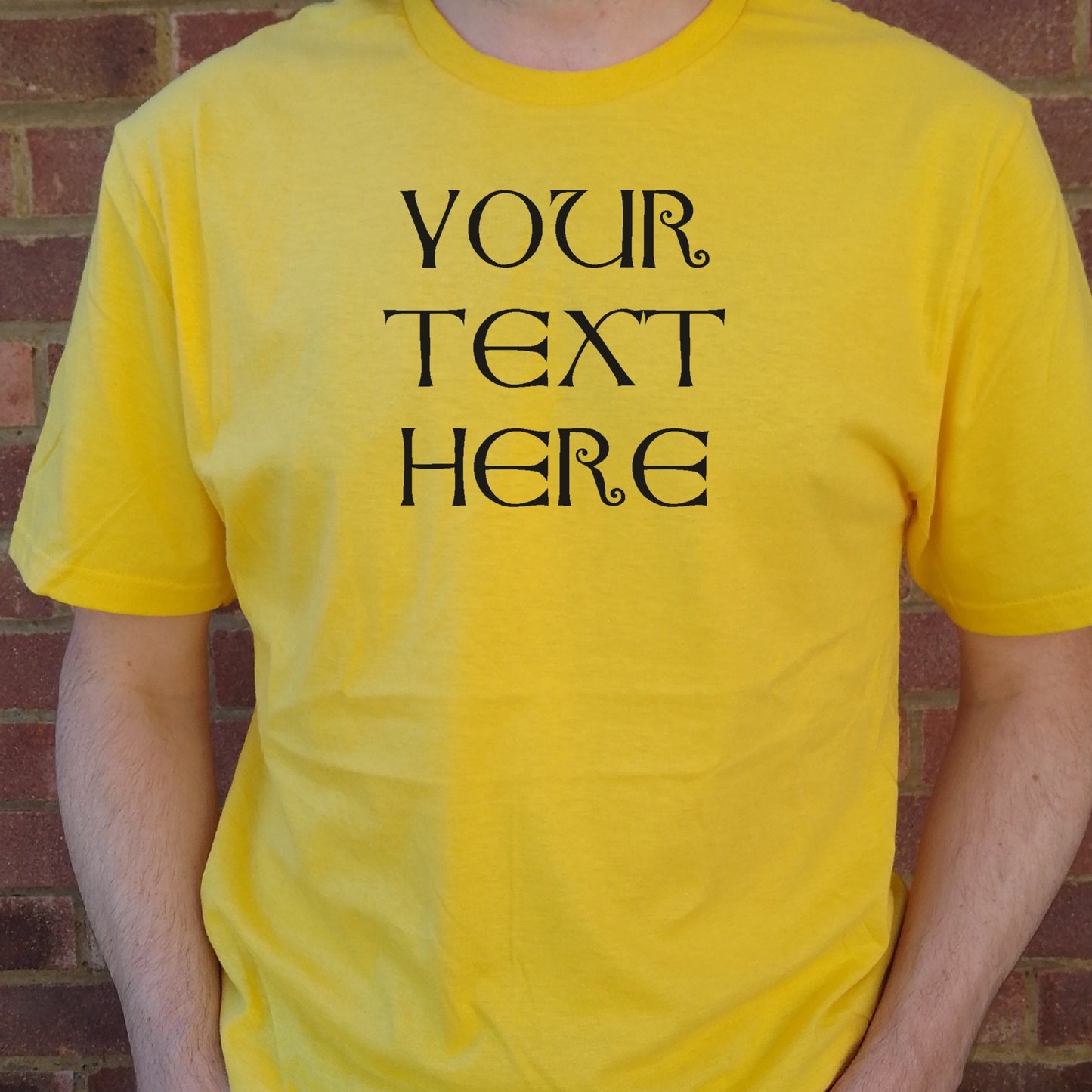 Custom Printed T-Shirt - Personalised Folklore Anglo Saxon Font, Various Colours