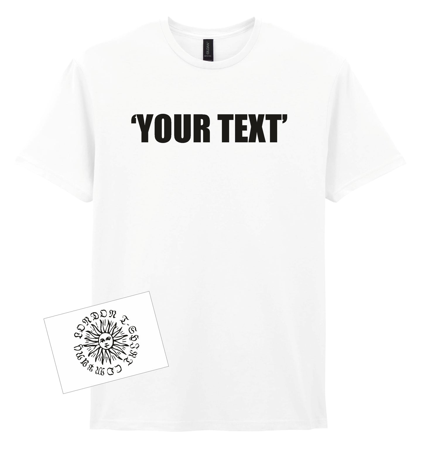 Custom Printed Impact Font T-Shirt - Personalised, Punk, Slogan, Various Colours