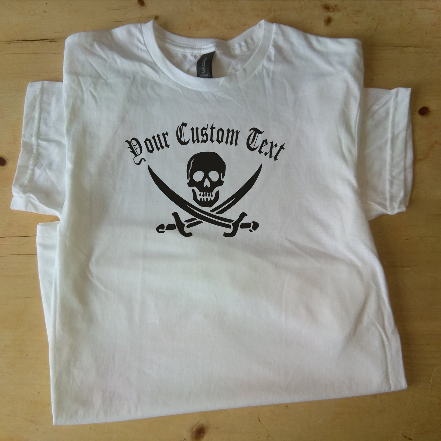 Custom Print Jolly Roger T-Shirt - Skull, Pirate Top, Various Colours