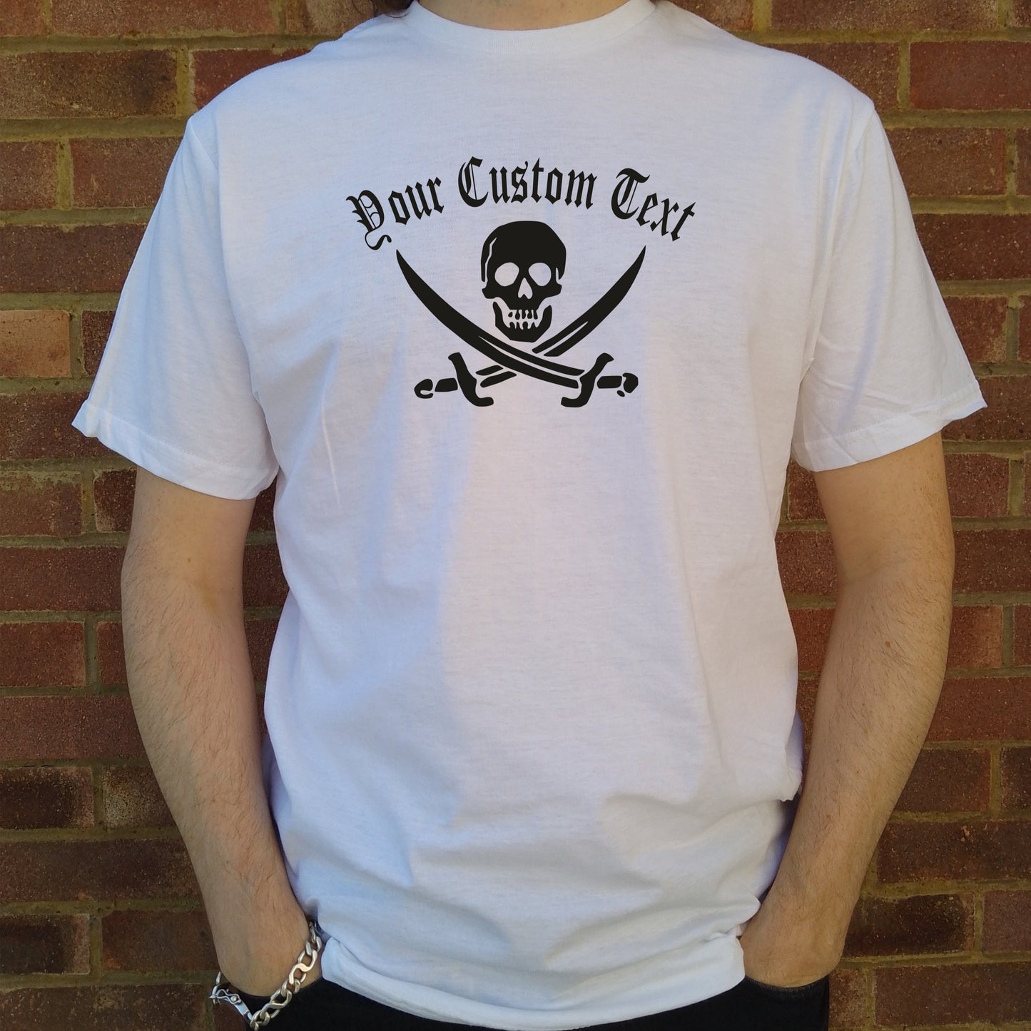 Custom Print Jolly Roger T-Shirt - Skull, Pirate Top, Various Colours