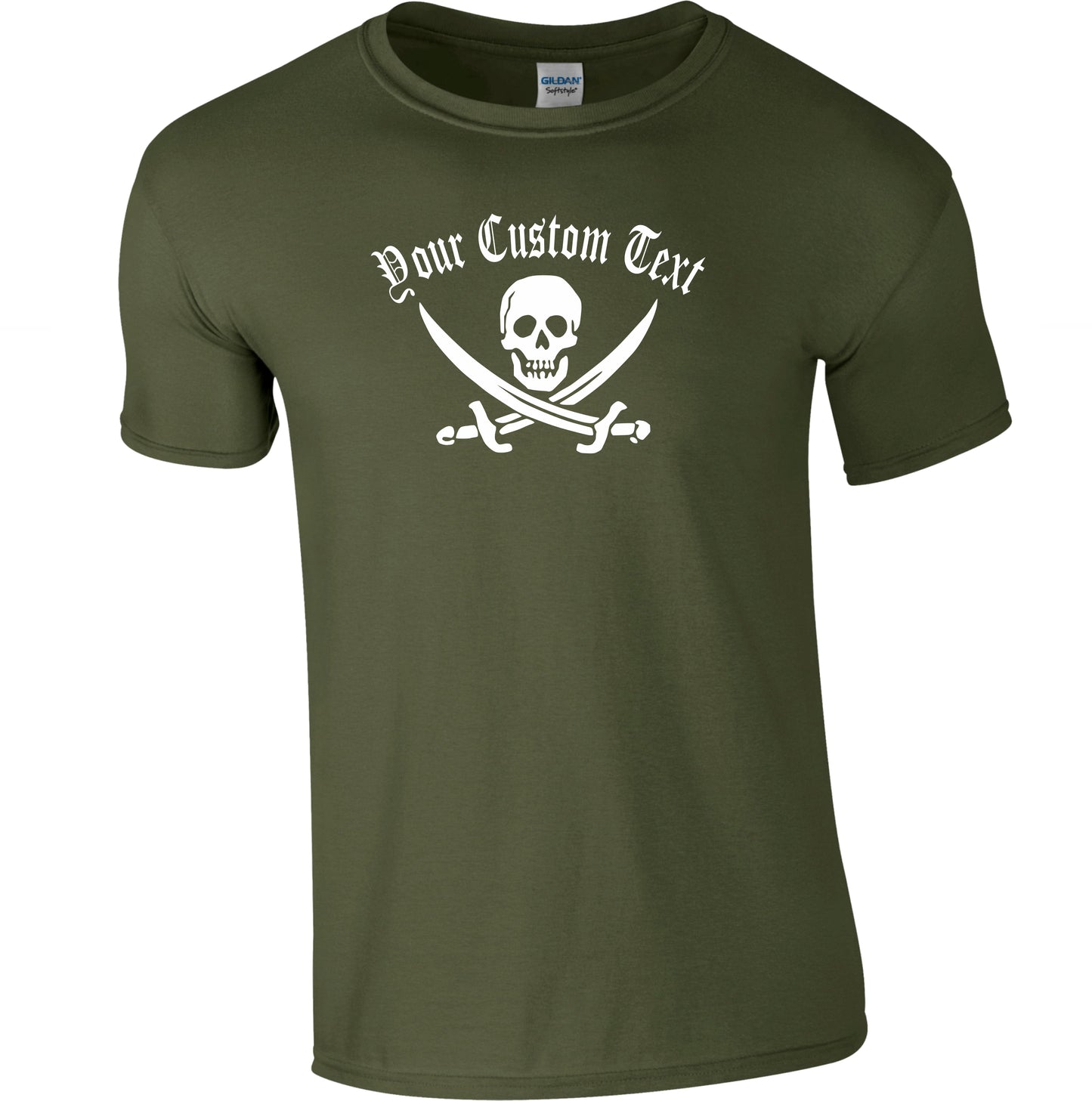 Custom Print Jolly Roger T-Shirt - Skull, Pirate Top, Various Colours