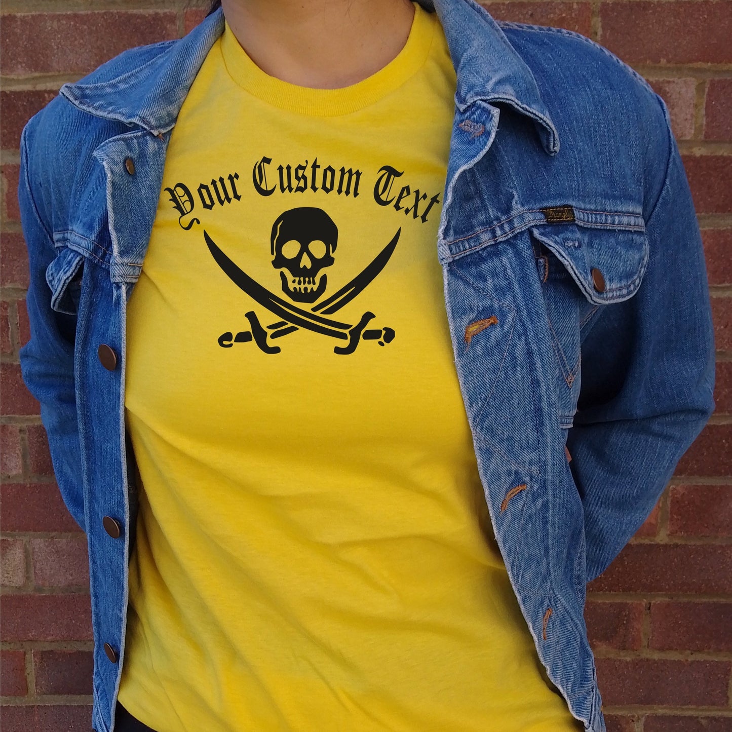 Custom Print Jolly Roger T-Shirt - Skull, Pirate Top, Various Colours