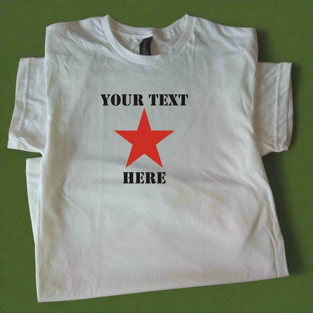 Custom Print Star T-Shirt - Punk Rocker, Protest, Various Colours