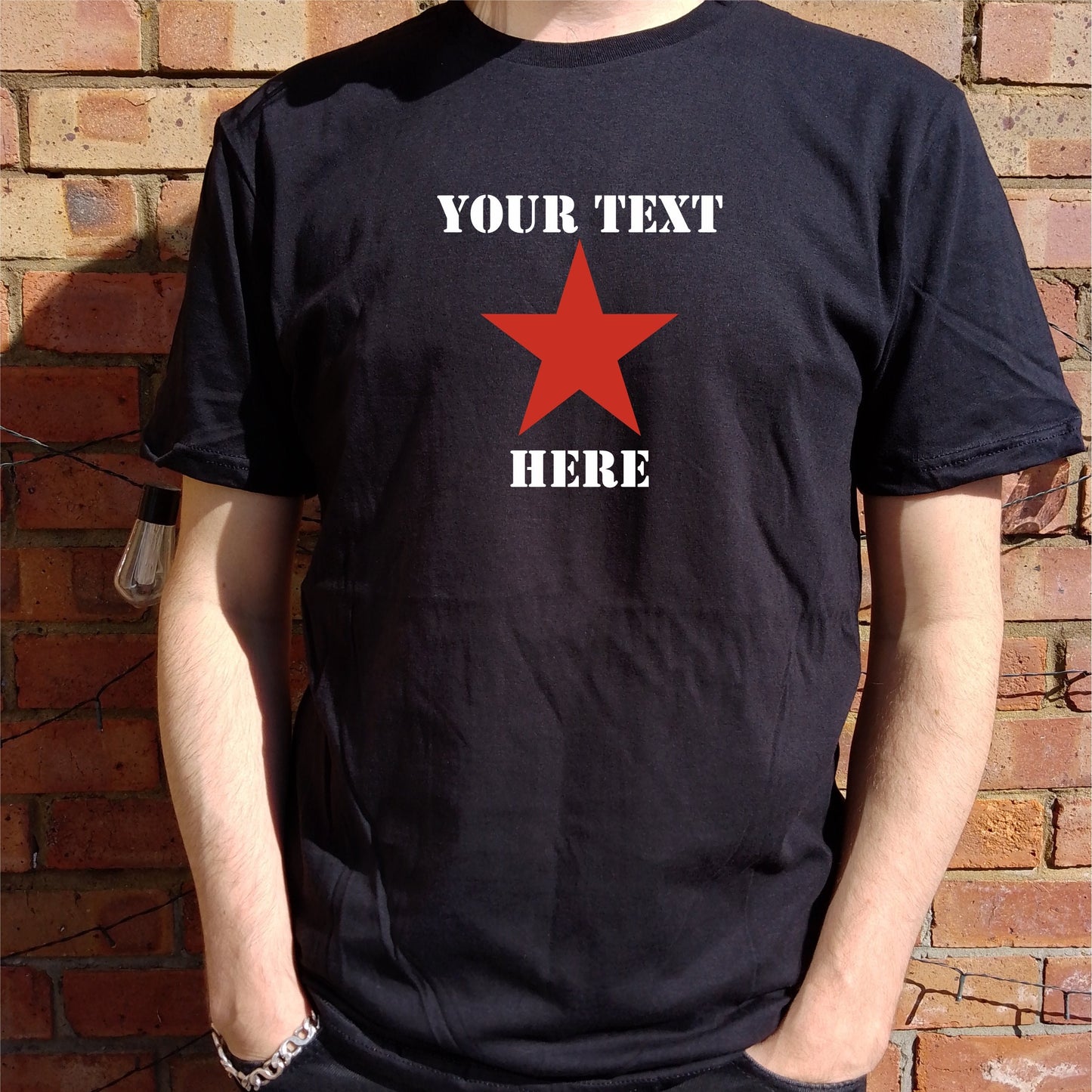 Custom Print Star T-Shirt - Punk Rocker, Protest, Various Colours