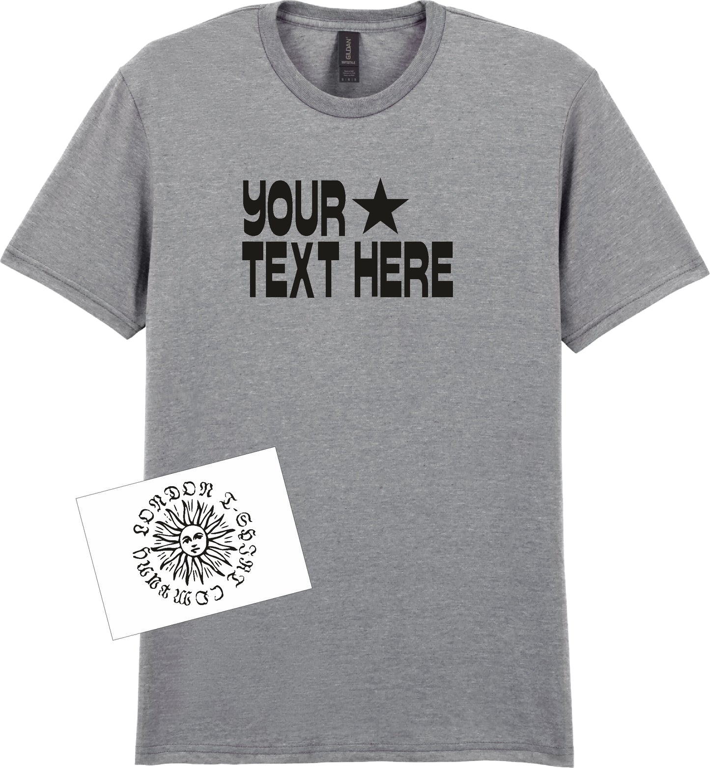 Custom Print Star T-Shirt - Retro Personalised Top, Various Colours