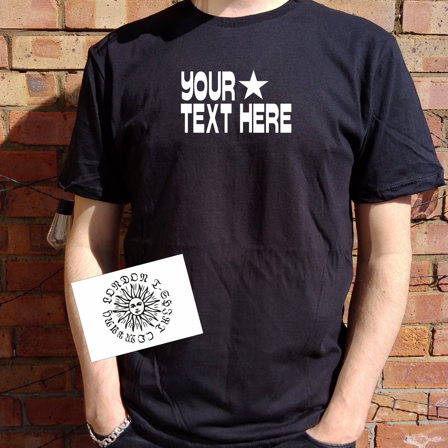 Custom Print Star T-Shirt - Retro Personalised Top, Various Colours