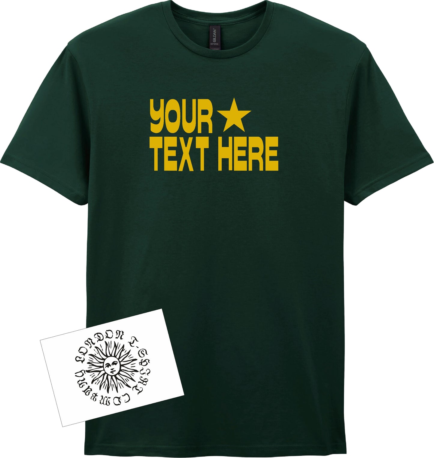 Custom Print Star T-Shirt - Retro Personalised Top, Various Colours