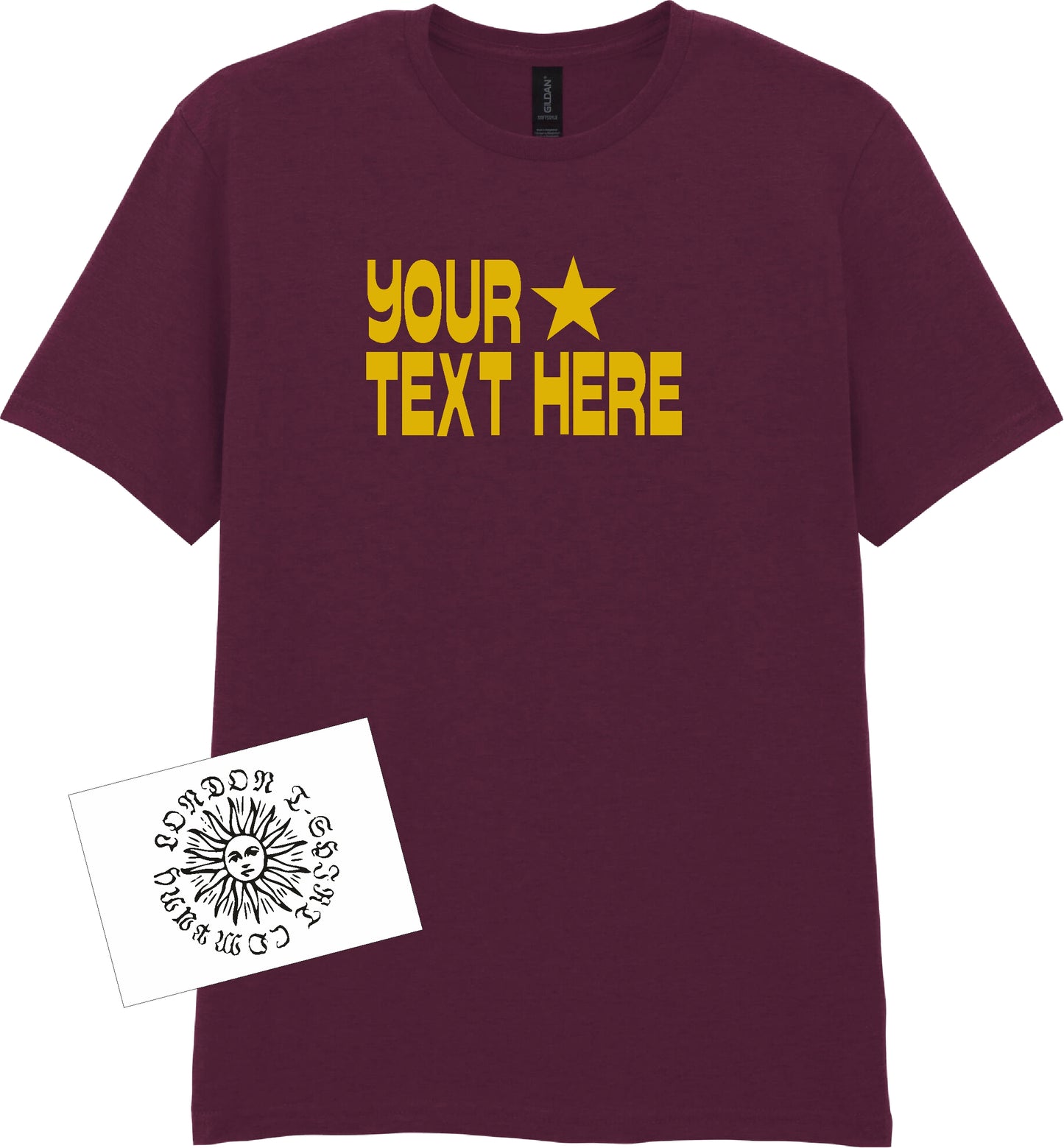 Custom Print Star T-Shirt - Retro Personalised Top, Various Colours
