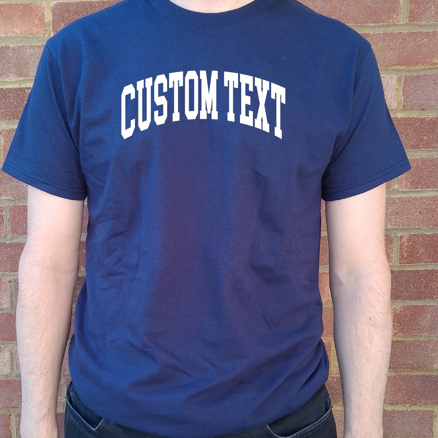 Custom Printed College Style T-Shirt - Personalised, Varsity Preppy Style, Add Your Town Name, Various Colours