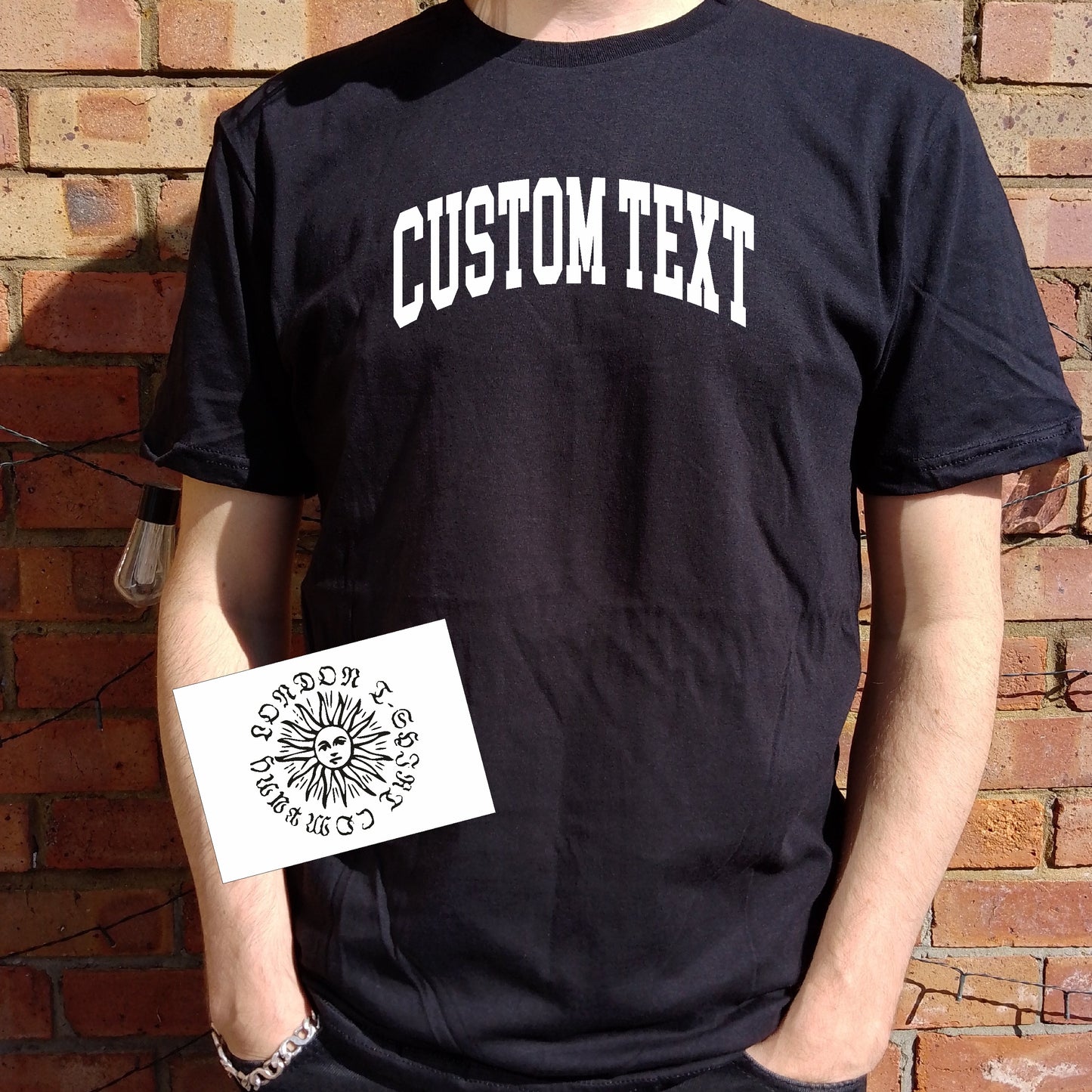 Custom Printed College Style T-Shirt - Personalised, Varsity Preppy Style, Add Your Town Name, Various Colours