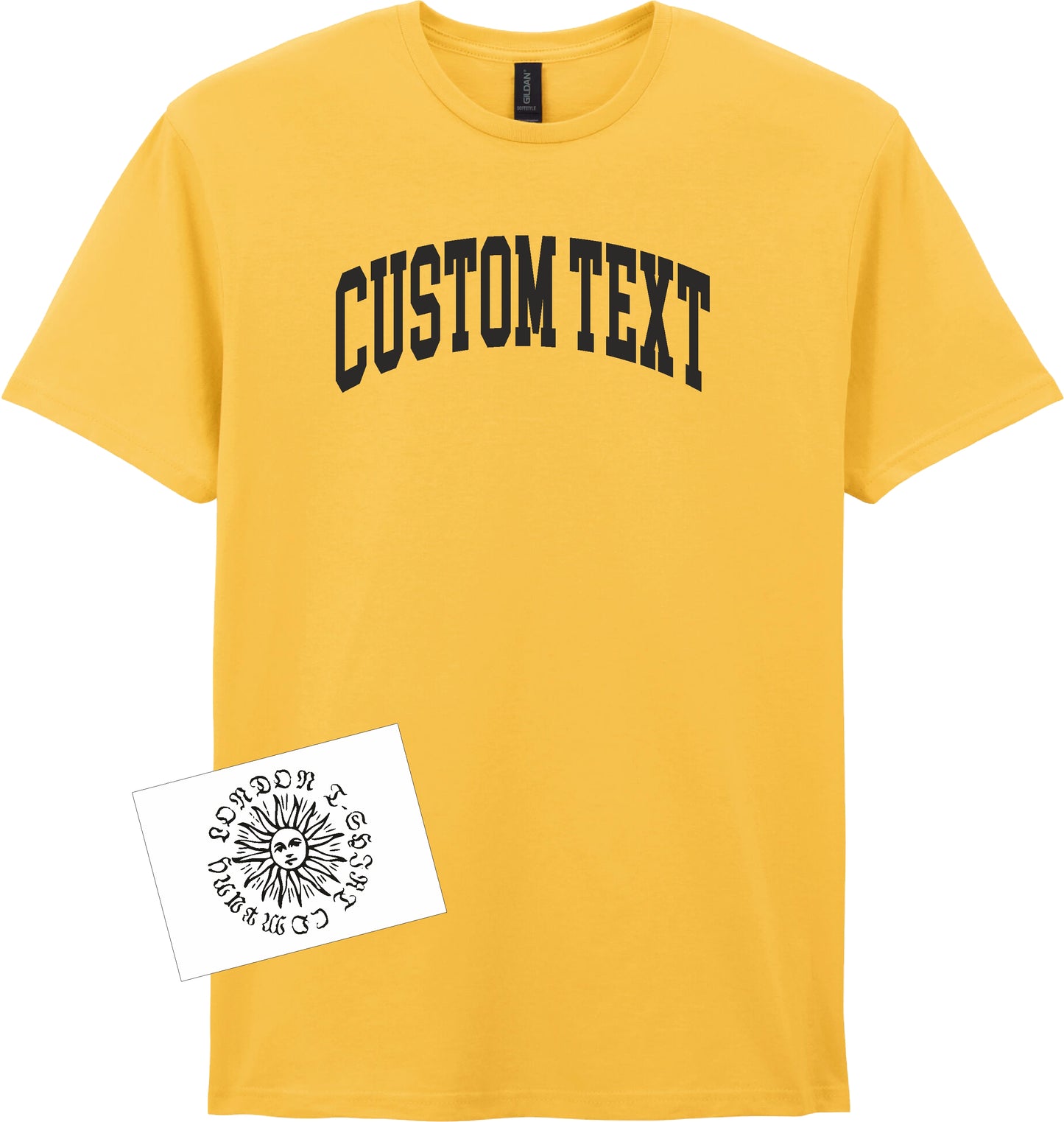 Custom Printed College Style T-Shirt - Personalised, Varsity Preppy Style, Add Your Town Name, Various Colours